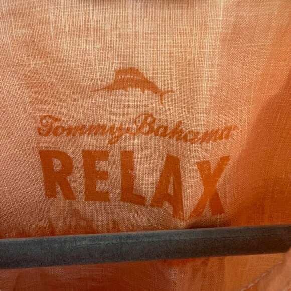 Tommy Bahama relax Linen Orange Cream Short Sleeve Vacation XXL - Picture 3 of 6